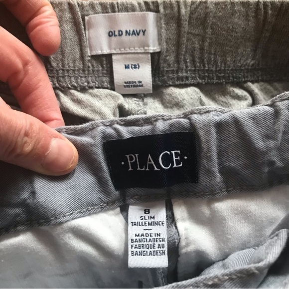 Boys size 8 gray shorts pants lot dress medium old navy Childrens place slim - Picture 7 of 7